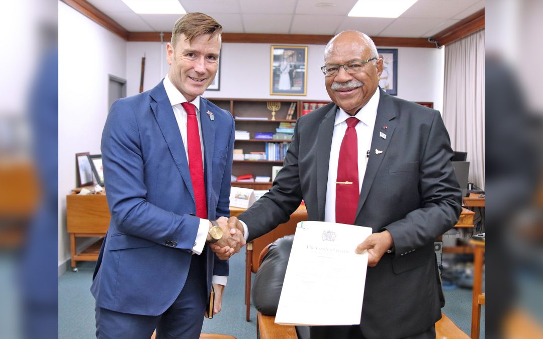 BRITISH HIGH COMMISSIONER TO FIJI PAYS A COURTESY CALL TO PRIME MINISTER RABUKA: UK’S SUPPORT REAFFIRMED