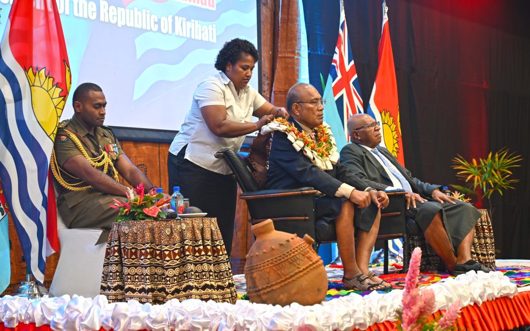 TRADITIONAL CEREMONY ACCORDED TO WELCOME PRESIDENT OF THE REPUBLIC OF KIRIBATI, HIS EXCELLENCY TANETI MAAMAU